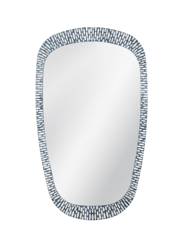 Basset Mirror Maddox Wall Mirror - Modern Elegance With Geometric Design, Perfect For Chic Home Decor Styles Gray Resin,Mirror Glass M5136