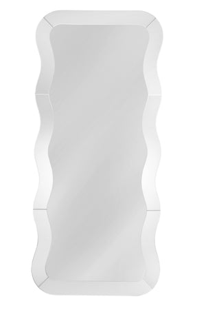 Basset Mirror Wave Floor Mirror - Sleek Modern Design With Elegant Wavy Frame For A Sophisticated Home Decor Look Clear Mdf,Mirror Glass M5140