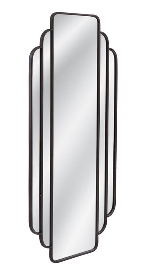 Basset Mirror Gatsby Wall Mirror - Modern Art Deco Elegance With Sleek Black Finish & Refined Metal Detailing Black Iron,Mdf,Mirror M5142