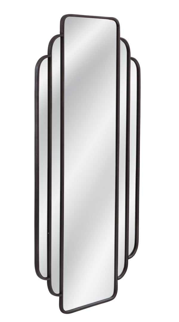 Basset Mirror Gatsby Wall Mirror - Modern Art Deco Elegance With Sleek Black Finish & Refined Metal Detailing Black Iron,Mdf,Mirror M5142