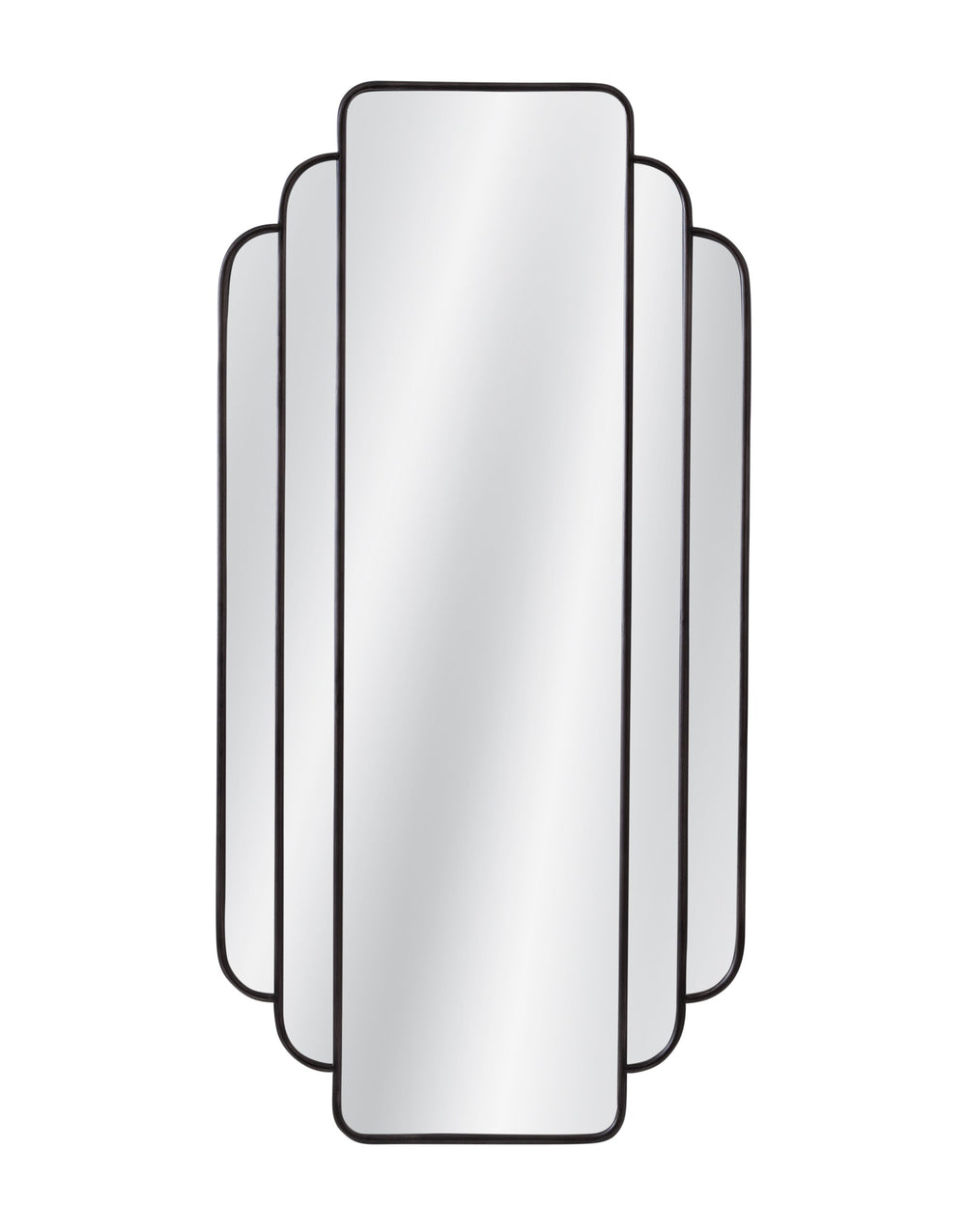 Basset Mirror Gatsby Wall Mirror - Modern Art Deco Elegance With Sleek Black Finish & Refined Metal Detailing Black Iron,Mdf,Mirror M5142