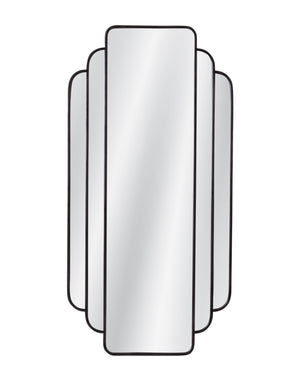 Basset Mirror Gatsby Wall Mirror - Modern Art Deco Elegance With Sleek Black Finish & Refined Metal Detailing Black Iron,Mdf,Mirror M5142