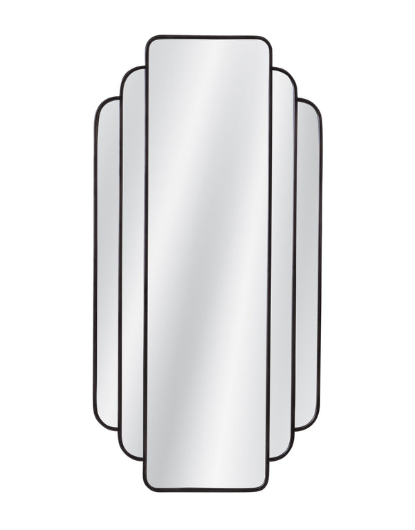 Basset Mirror Gatsby Wall Mirror - Modern Art Deco Elegance With Sleek Black Finish & Refined Metal Detailing Black Iron,Mdf,Mirror M5142