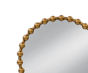 Basset Mirror Violette Wall Mirror - Modern Round Design With Luxurious Gold Leaf Finish & Elegant Knob Detailing Gold Resin,Mirror Glass M5144