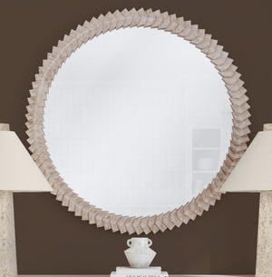 Basset Mirror Claire Wall Mirror - Timeless Elegance With Intricate Carved Frame For Modern And Traditional Décor Natural Mango Wood,Mdf,Glass M5146