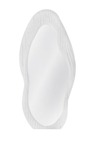 Basset Mirror Dianne Wall Mirror: Contemporary Geometric Frame In Distressed White For Modern Home Decor Appeal White Mdf,Mirror M5148