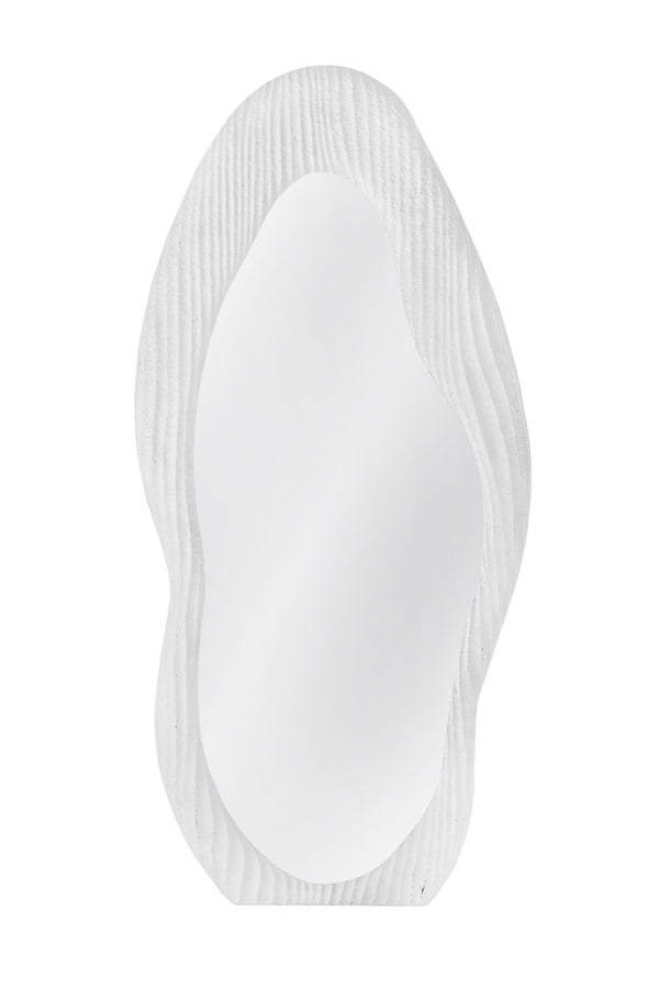 Basset Mirror Dianne Wall Mirror: Contemporary Geometric Frame In Distressed White For Modern Home Decor Appeal White Mdf,Mirror M5148