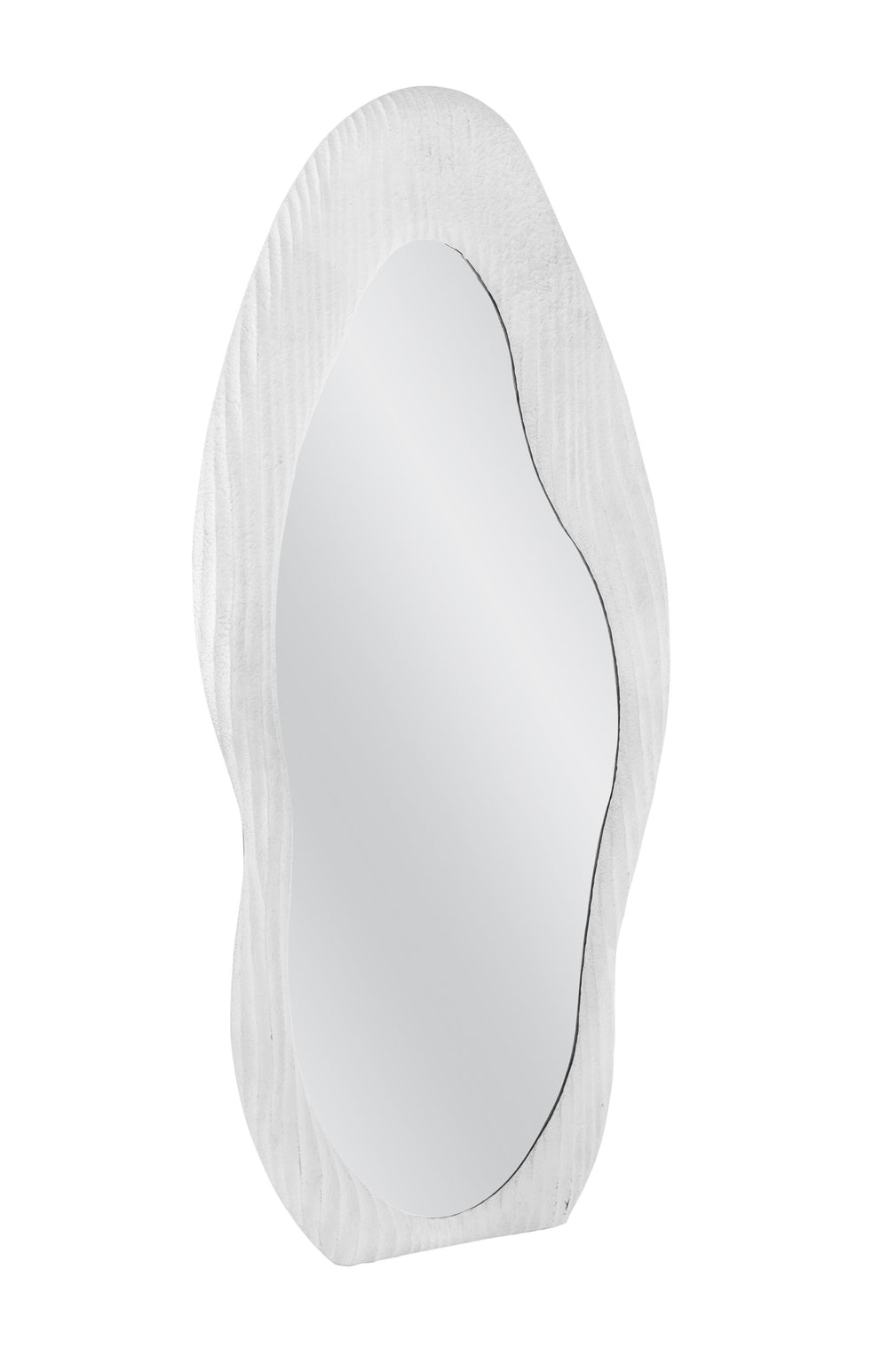 Basset Mirror Dianne Wall Mirror: Contemporary Geometric Frame In Distressed White For Modern Home Decor Appeal White Mdf,Mirror M5148