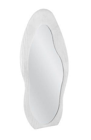 Basset Mirror Dianne Wall Mirror: Contemporary Geometric Frame In Distressed White For Modern Home Decor Appeal White Mdf,Mirror M5148