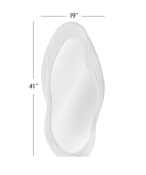 Basset Mirror Dianne Wall Mirror: Contemporary Geometric Frame In Distressed White For Modern Home Decor Appeal White Mdf,Mirror M5148