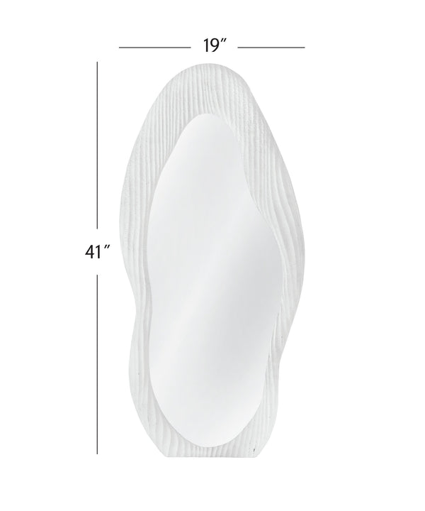 Basset Mirror Dianne Wall Mirror: Contemporary Geometric Frame In Distressed White For Modern Home Decor Appeal White Mdf,Mirror M5148