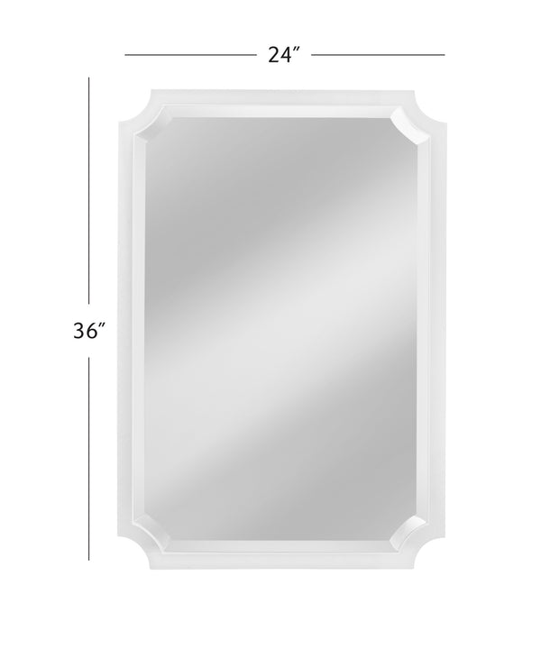 Basset Mirror Rita Wall Mirror - Modern Acrylic Design With Charming Cutout Corners For Timeless Elegance In Any Space Clear Acrylic,Mdf,Mirror M5150b