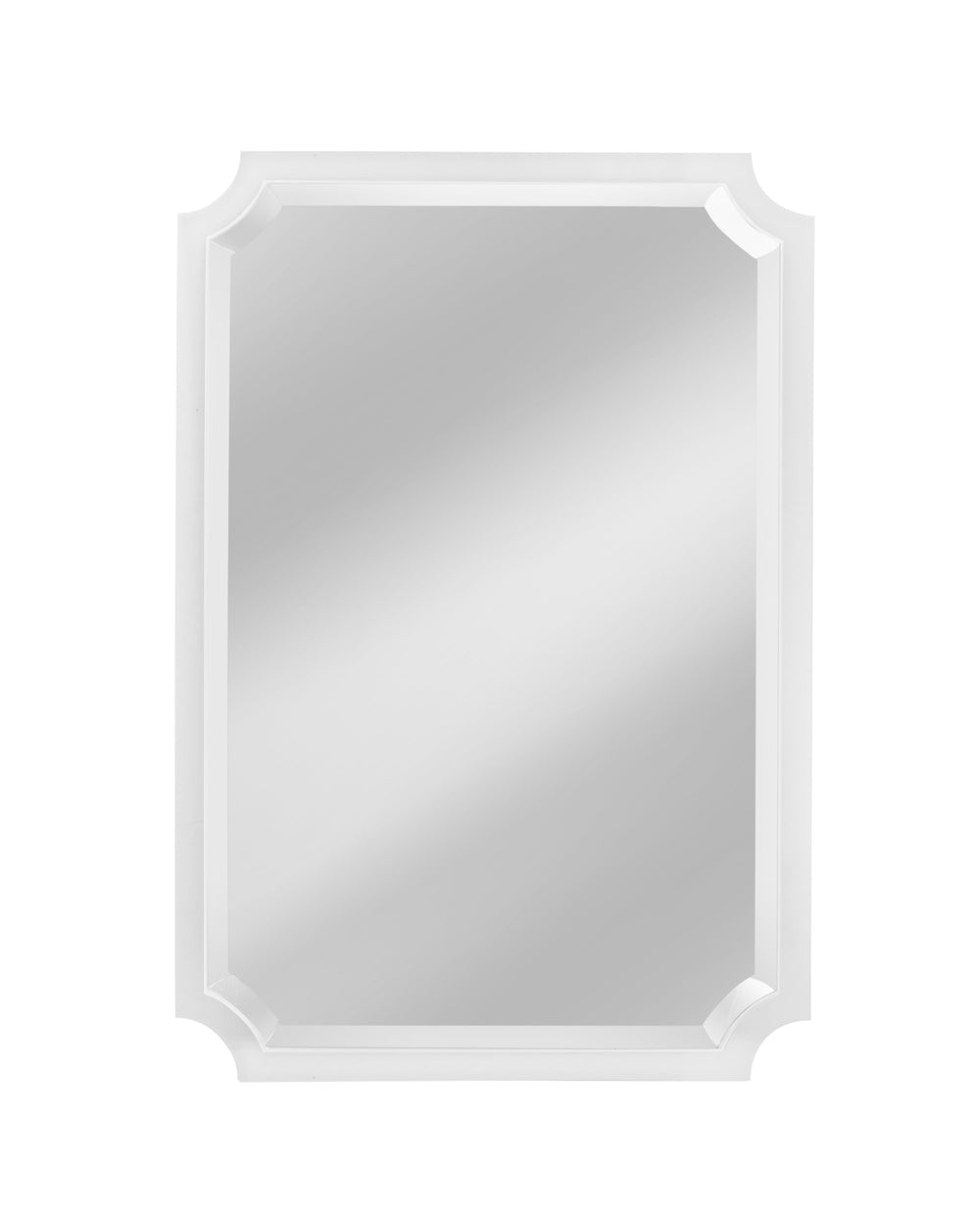 Basset Mirror Rita Wall Mirror - Modern Acrylic Design With Charming Cutout Corners For Timeless Elegance In Any Space Clear Acrylic,Mdf,Mirror M5150b