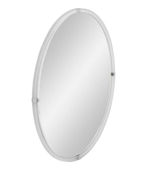 Basset Mirror Liza Wall Mirror - Sleek Round Design With Brushed Nickel Frame For Modern Elegance & Sophistication Clear Acrylic,Stainless Steel,Mdf,Mirror M5151b