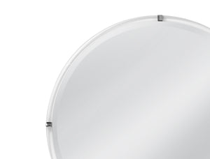 Basset Mirror Liza Wall Mirror - Sleek Round Design With Brushed Nickel Frame For Modern Elegance & Sophistication Clear Acrylic,Stainless Steel,Mdf,Mirror M5151b