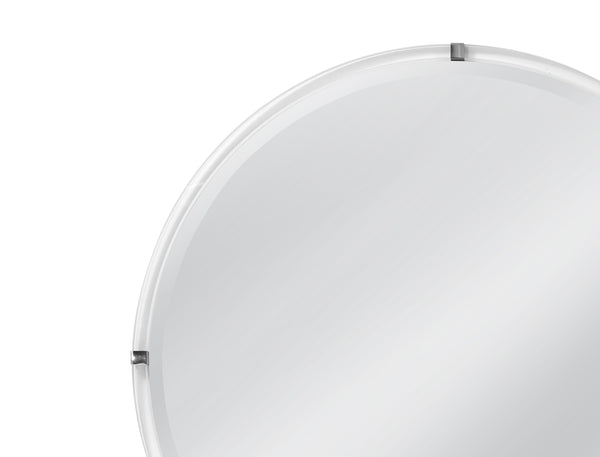 Basset Mirror Liza Wall Mirror - Sleek Round Design With Brushed Nickel Frame For Modern Elegance & Sophistication Clear Acrylic,Stainless Steel,Mdf,Mirror M5151b