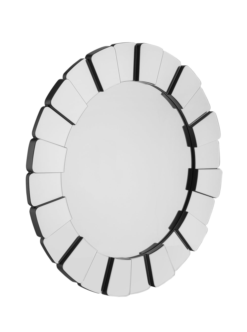 Basset Mirror Leona Round Wall Mirror - Glamorous Traditional Design With Raised Frame For Elegant Home Decor Clear Mdf,Mirror M5158