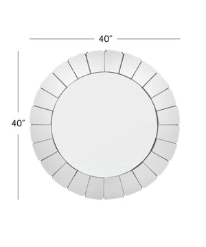 Basset Mirror Leona Round Wall Mirror - Glamorous Traditional Design With Raised Frame For Elegant Home Decor Clear Mdf,Mirror M5158