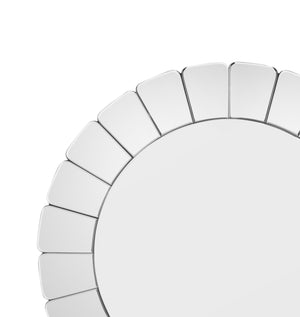 Basset Mirror Leona Round Wall Mirror - Glamorous Traditional Design With Raised Frame For Elegant Home Decor Clear Mdf,Mirror M5158