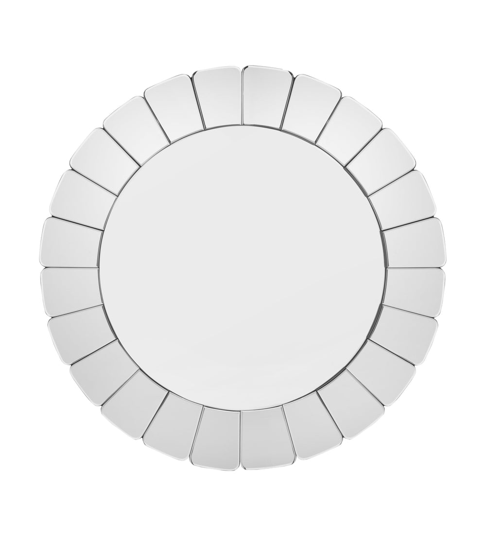 Basset Mirror Leona Round Wall Mirror - Glamorous Traditional Design With Raised Frame For Elegant Home Decor Clear Mdf,Mirror M5158