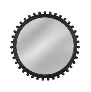 Basset Mirror Round Renn Wall Mirror - Sleek Matte Black Finish, Timeless Elegance & Contemporary Charm For Any Space Black Wood,Mdf,Glass M5168
