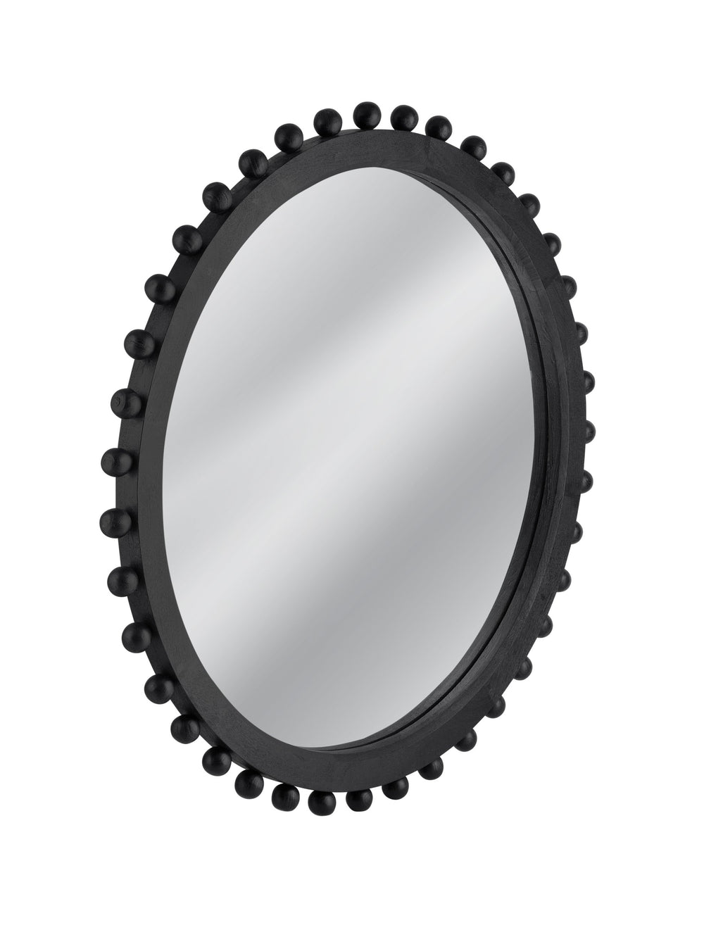 Basset Mirror Round Renn Wall Mirror - Sleek Matte Black Finish, Timeless Elegance & Contemporary Charm For Any Space Black Wood,Mdf,Glass M5168