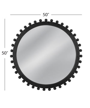 Basset Mirror Round Renn Wall Mirror - Sleek Matte Black Finish, Timeless Elegance & Contemporary Charm For Any Space Black Wood,Mdf,Glass M5168