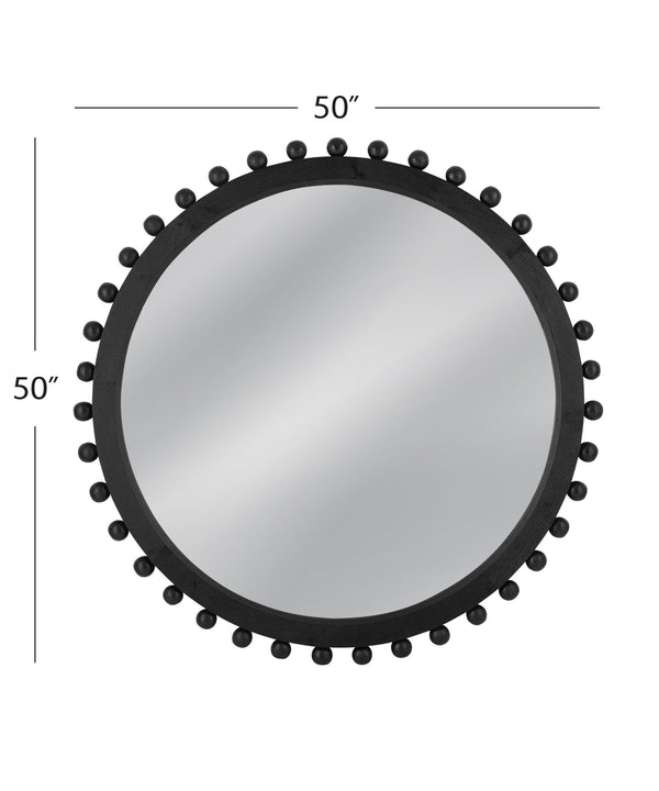 Basset Mirror Round Renn Wall Mirror - Sleek Matte Black Finish, Timeless Elegance & Contemporary Charm For Any Space Black Wood,Mdf,Glass M5168