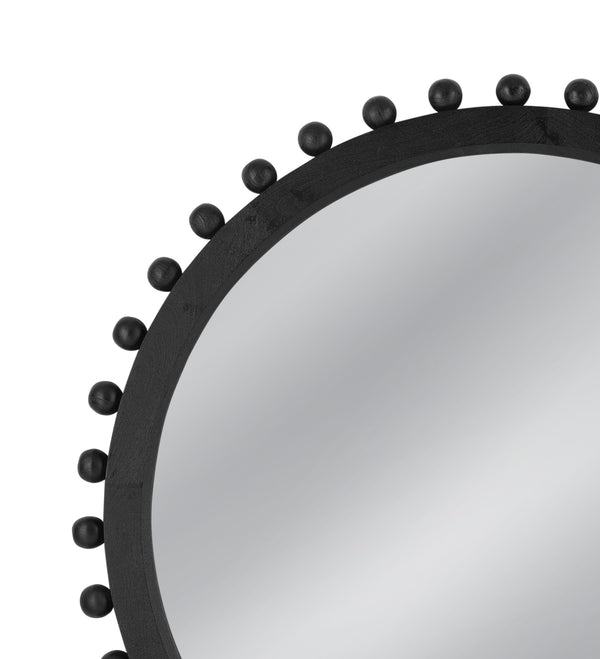 Basset Mirror Round Renn Wall Mirror - Sleek Matte Black Finish, Timeless Elegance & Contemporary Charm For Any Space Black Wood,Mdf,Glass M5168