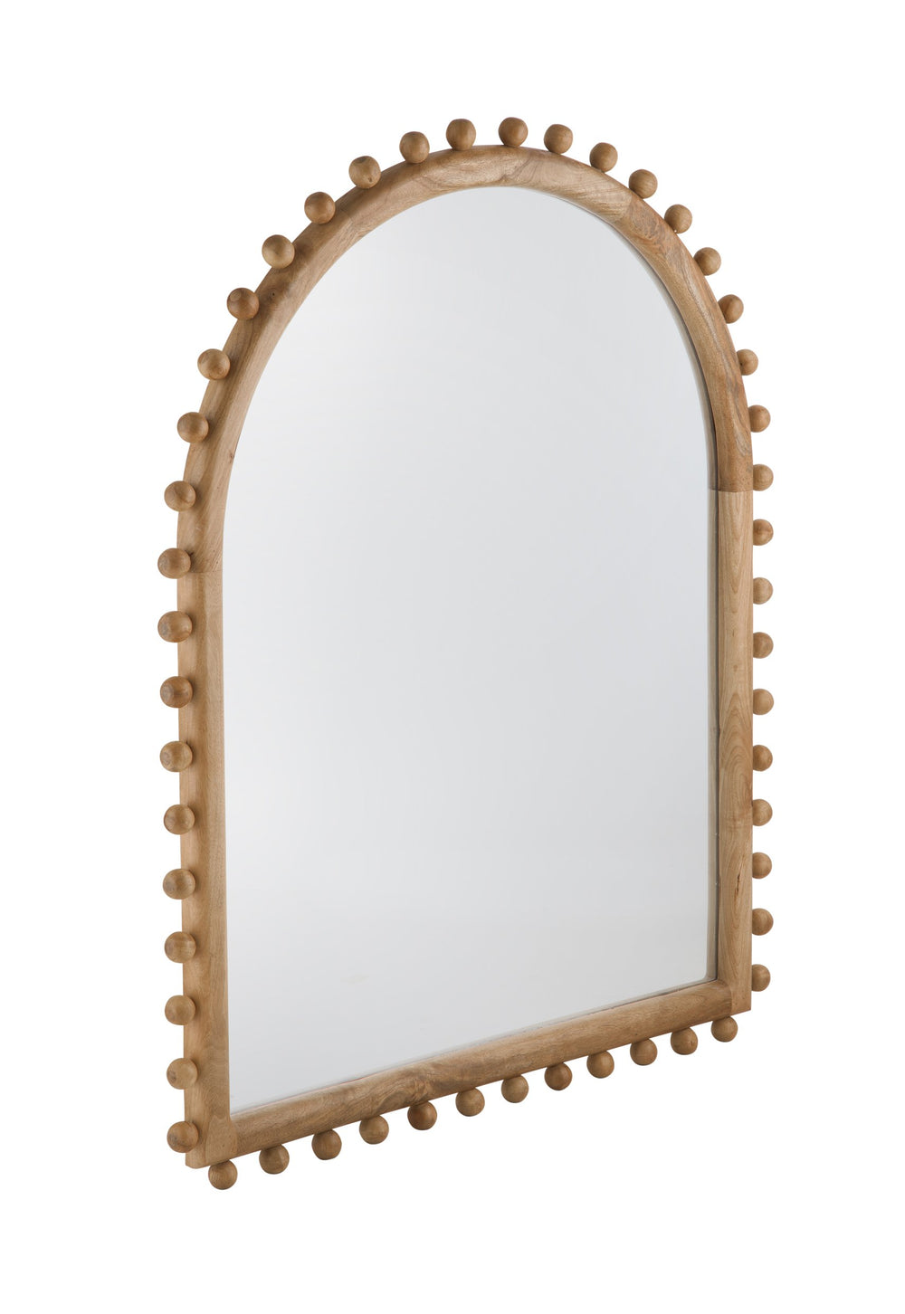 Basset Mirror Tioga Wall Mirror - Modern Boho Design With Natural Wood Frame, Stylish Knob Accents For Home Decor Brown Mango Wood,Mdf,Glass M5169