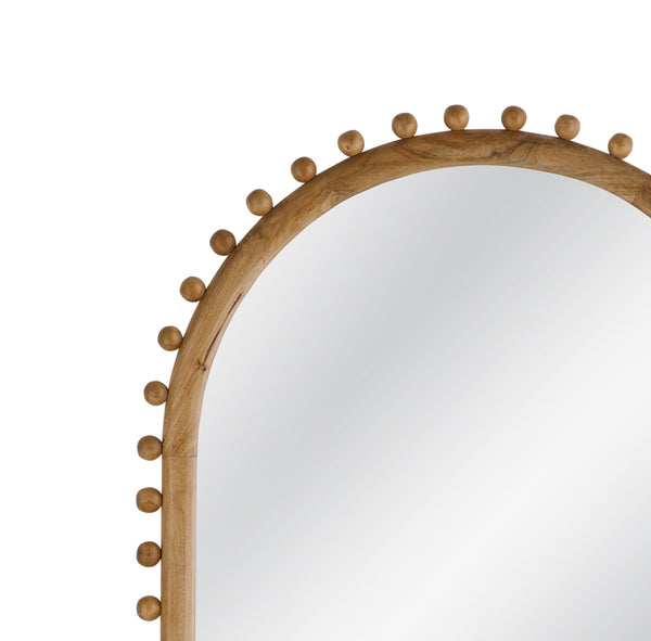 Basset Mirror Tioga Wall Mirror - Modern Boho Design With Natural Wood Frame, Stylish Knob Accents For Home Decor Brown Mango Wood,Mdf,Glass M5169