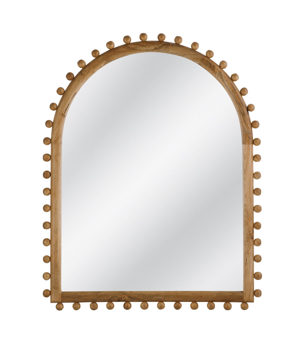Basset Mirror Tioga Wall Mirror - Modern Boho Design With Natural Wood Frame, Stylish Knob Accents For Home Decor Brown Mango Wood,Mdf,Glass M5169