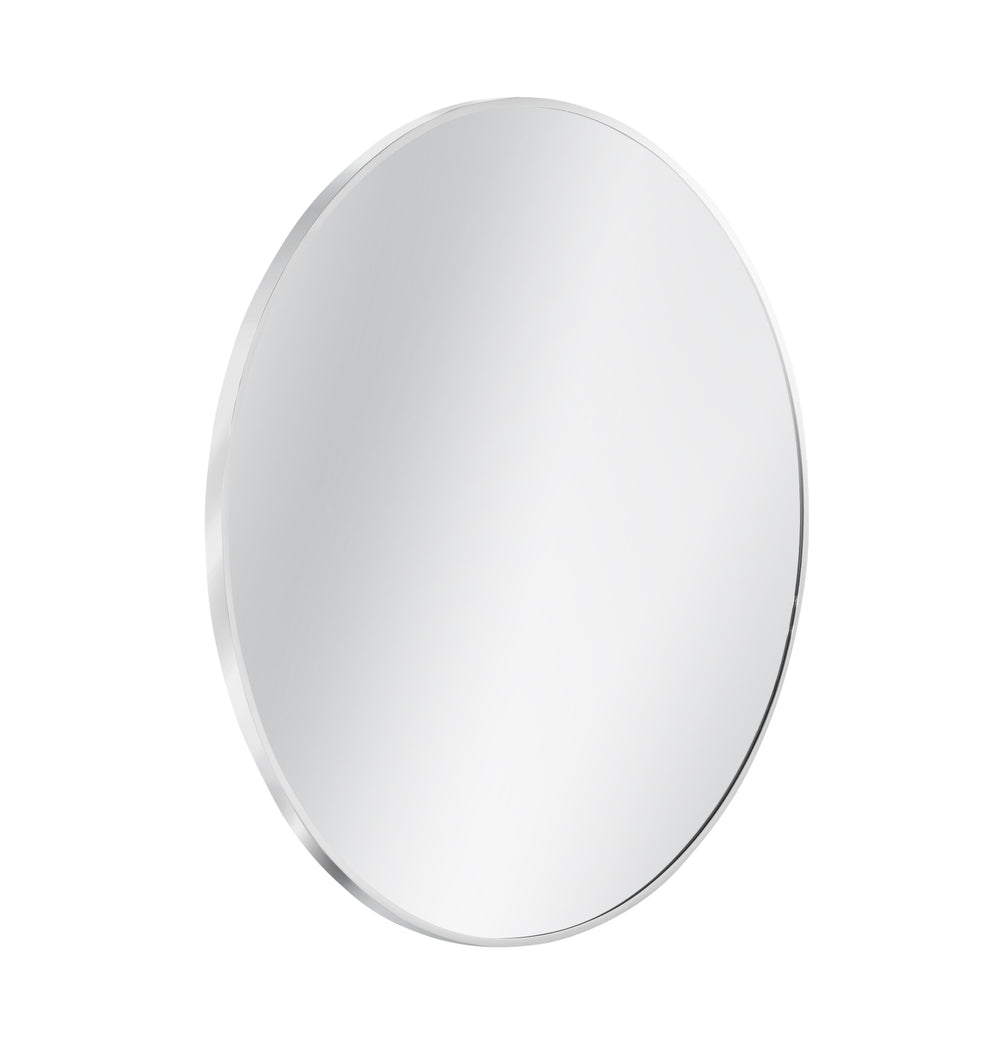 Basset Mirror Lycoming Wall Mirror - Elegant Round Design With Modern Chrome Frame For Contemporary Spaces Silver Metal,Mdf,Mirror M5172