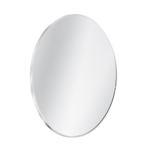Basset Mirror Lycoming Wall Mirror - Elegant Round Design With Modern Chrome Frame For Contemporary Spaces Silver Metal,Mdf,Mirror M5172