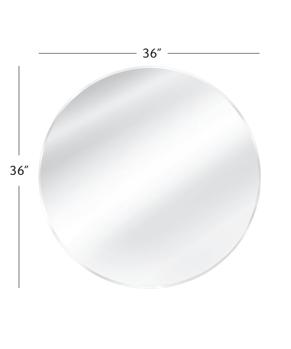 Basset Mirror Lycoming Wall Mirror - Elegant Round Design With Modern Chrome Frame For Contemporary Spaces Silver Metal,Mdf,Mirror M5172