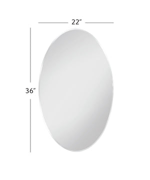 Basset Mirror Venango Wall Mirror - Elegant Oval Design With Sleek Chrome Frame For Timeless Home Décor Style Silver Metal,Mdf,Mirror M5173