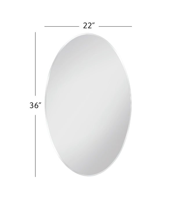 Basset Mirror Venango Wall Mirror - Elegant Oval Design With Sleek Chrome Frame For Timeless Home Décor Style Silver Metal,Mdf,Mirror M5173