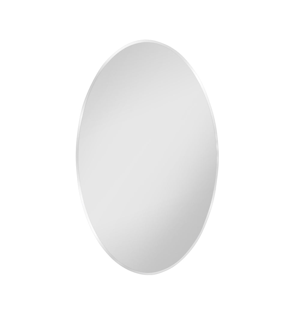 Basset Mirror Venango Wall Mirror - Elegant Oval Design With Sleek Chrome Frame For Timeless Home Décor Style Silver Metal,Mdf,Mirror M5173