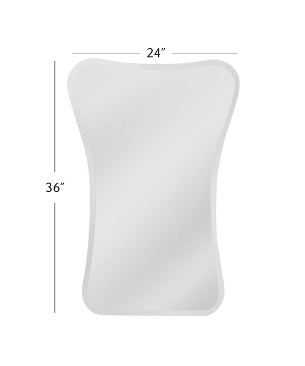 Basset Mirror Sullivan Wall Mirror - Contemporary Hourglass Design With Rounded Corners For Timeless Elegance Clear Mirror M5176b