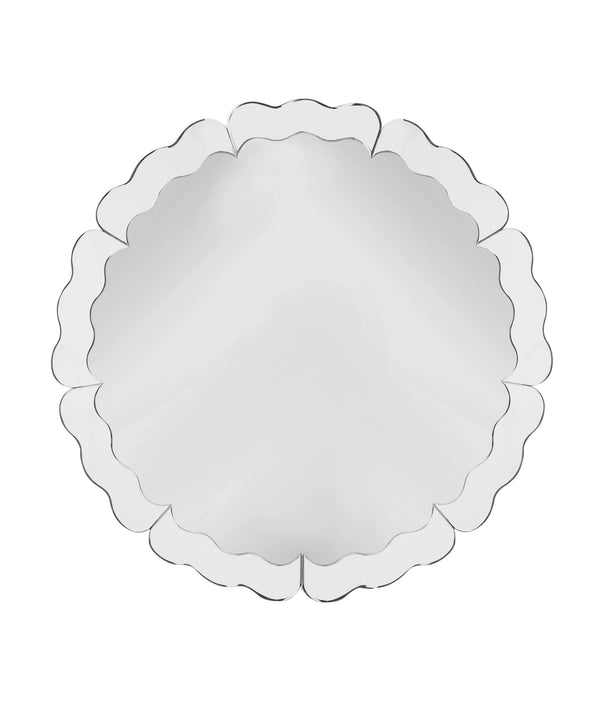 Basset Mirror Alissar Wall Mirror - Elegant Waved Frame Design, Reflective Surface Enhancing Light & Modern Style Clear Mirror,Mdf M5189