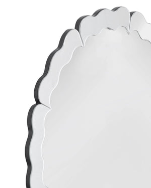 Basset Mirror Alissar Wall Mirror - Elegant Waved Frame Design, Reflective Surface Enhancing Light & Modern Style Clear Mirror,Mdf M5189