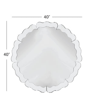 Basset Mirror Alissar Wall Mirror - Elegant Waved Frame Design, Reflective Surface Enhancing Light & Modern Style Clear Mirror,Mdf M5189