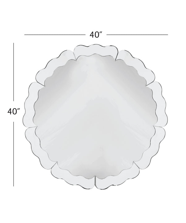 Basset Mirror Alissar Wall Mirror - Elegant Waved Frame Design, Reflective Surface Enhancing Light & Modern Style Clear Mirror,Mdf M5189