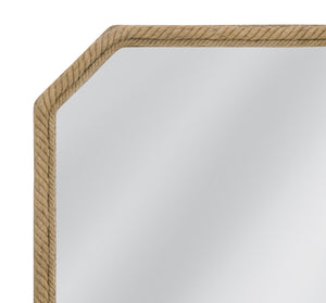 Basset Mirror Endora Wall Mirror - Coastal Square Design For Modern Interiors, Brighten Your Space Elegantly Natural Jute Rope,Mdf,Mirror Glass M5199