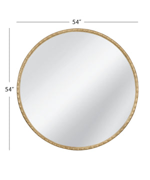 Basset Mirror Entralla Wall Mirror - Round Modern Design With Hammered Gold Frame For Elegant Home Decor Gold Aluminum,Mirror,Mdf M5200