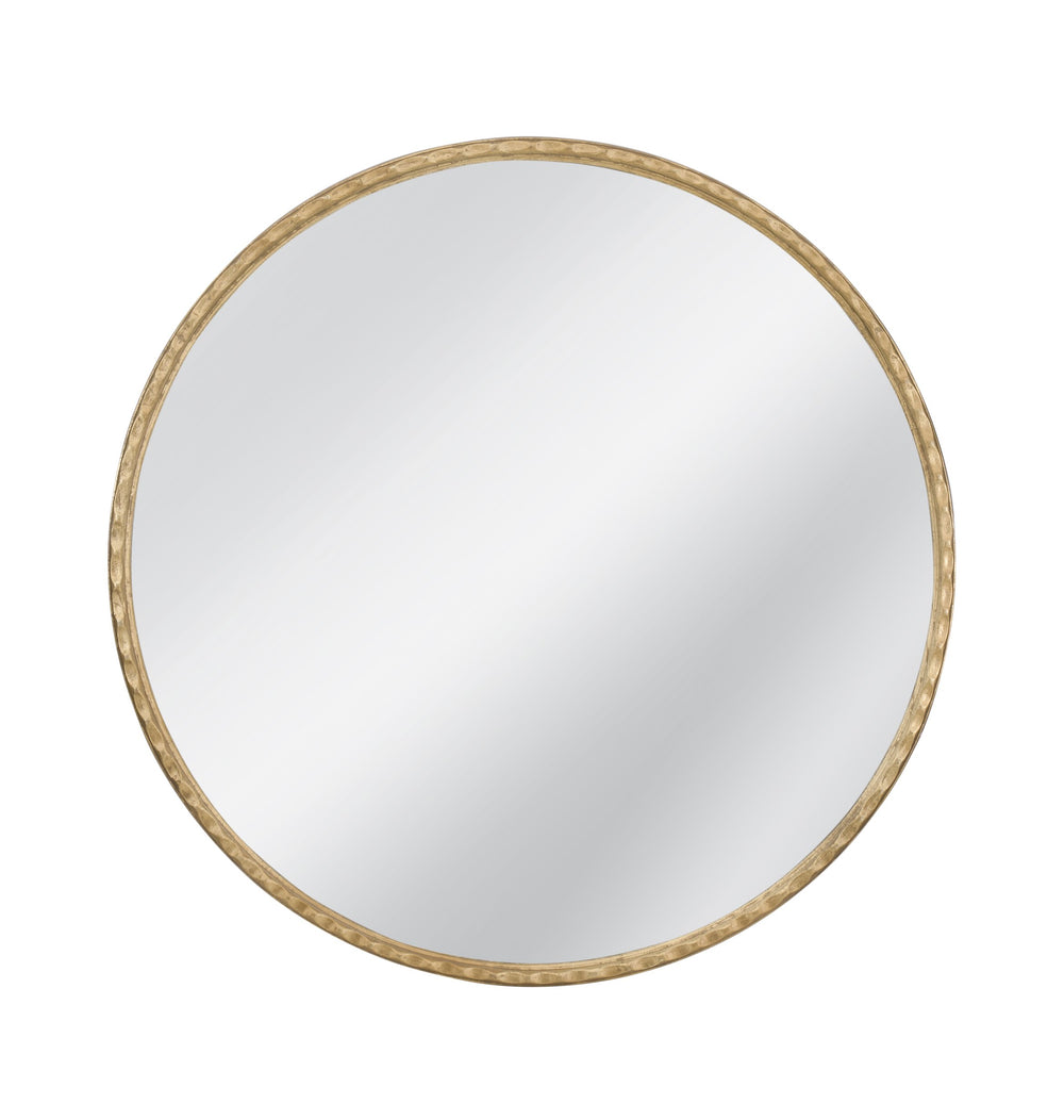 Basset Mirror Entralla Wall Mirror - Round Modern Design With Hammered Gold Frame For Elegant Home Decor Gold Aluminum,Mirror,Mdf M5200
