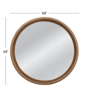 Basset Mirror Marcella Wall Mirror - Modern Boho Round Wood Frame For Stylish Home Decor & Unique Interior Flair Natural Rattan,Glass,Mdf M5207