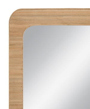 Basset Mirror Wilson Wall Mirror - Boho-chic Design With Natural Wood Slats, Perfect For Any Home Decor Style! Natural Rattan,Glass,Mdf M5208
