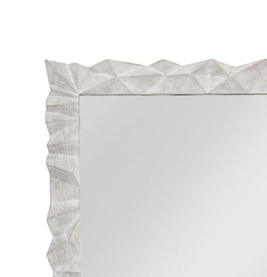 Basset Mirror Isola Wall Mirror - Contemporary Geometric Design With White Wash Finish For Modern Home Decor White Mango Wood,Mdf,Glass M5209