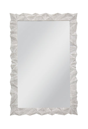 Basset Mirror Isola Wall Mirror - Contemporary Geometric Design With White Wash Finish For Modern Home Decor White Mango Wood,Mdf,Glass M5209